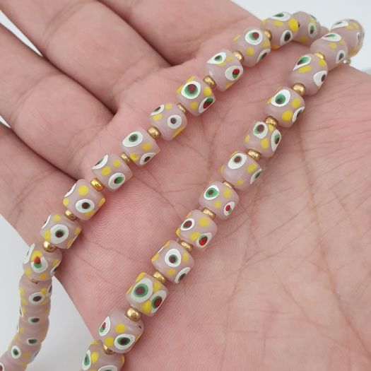 Vintage Venetian Style Tiny Eyes Glass Beads Necklace