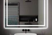 Bathroom Mirror with LED Lights, 500x700 MM Illuminated Backlit Wall Mounted Bathroom Mirrors Vanity Mirror Dimmable Switch 3 Colors and Demister Pad, Horizontal/Vertical MULTIPLE SIZES AVAILABLE, SEE PHOTOS/DESCRIPTION (FREE POSTAGE)