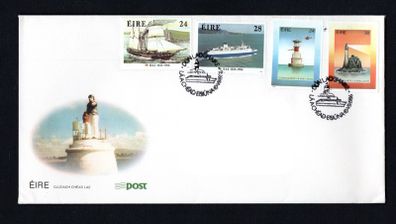 1986 Ireland Maritime Anniversaries (Lighthouse & Ships) Stamps An Post First Day Addressed Cover with DunLaoighaire Cancel.