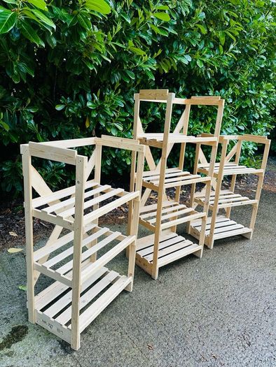 3 Wooden Shop Display Stands Sold As One Lot