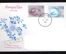 1976 Ireland Europa Irish Delph Commemorative Stamp Illustrated Addressed First Day Cover (FDC) with An Uaimh (Navan) steele cancel