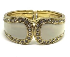 Vintage Rhinestones and enamel bangle