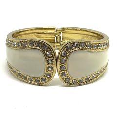 Vintage Rhinestones and enamel bangle