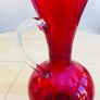 Large Vintage Cranberry Glass Jug Image 3
