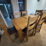 Extendable Solid Oak Dining Table & 6 leather dining chairs Image 7