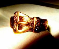 Vintage Hallmarked Diamond Buckle Ring
