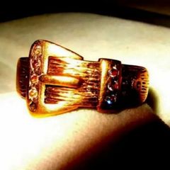 Vintage Hallmarked Diamond Buckle Ring