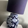 Navy blue floral lamp Image 2