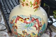 Hand-Painted Vintage Oriental Ceramic Flower Vase Urn Postage Available or Collection