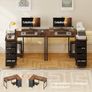 Vintage Corner Desk, 100 x 70 cm, L Shape Desk with 4 Drawers, Reversible Computer Desk Image 7