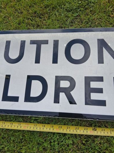 Caution Children Aluminum Street Sign (32x12 Inches)