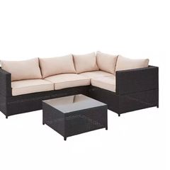 Outdoor corner sofa rattan style