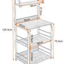 BRAND NEW Metal bookshelf multifunctional storage rack microwave oven shelf kitchen bathroom shelf household storage rack 60x40x125, 5cm Image 5