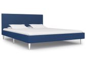 Bed Frame Blue Fabric 135x190 cm