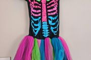 Halloween skeleton tutu dress for girl age 5-6year