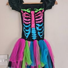Halloween skeleton tutu dress for girl age 5-6year