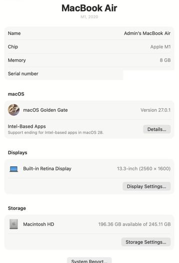 MacBook Air M1 13inch 8GB/256GB