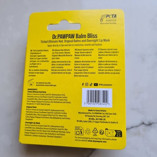 Dr PawPaw 4 Pack Lip Balm Bliss