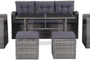 _Garden Sofa, 18 Pieces Poly rattan garden furniture set