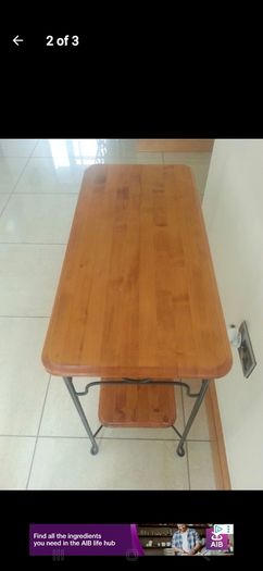 3 piece Wood and Iron Set Shelves Table Mirror