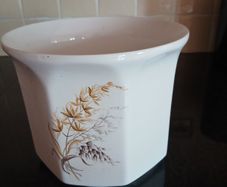 Vintage Ceramic Wheat Design Flower Pot Planter