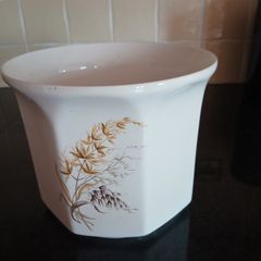 Vintage Ceramic Wheat Design Flower Pot Planter