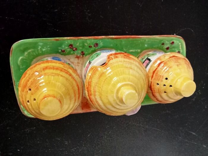 Vintage Japanese Marutomo Ware Condiment Set