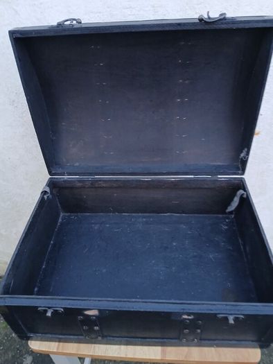 Vintage Black Wooden Chest