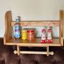 Rustic Solid Pine Wall Shelf with Kitchen Roll Holder Image 7