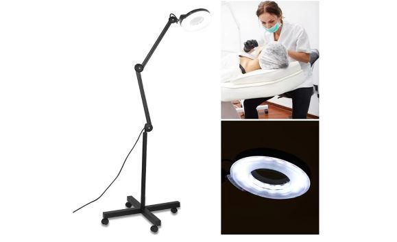 8X Amplifying Glass Floor Stand Light Movable Virus Light