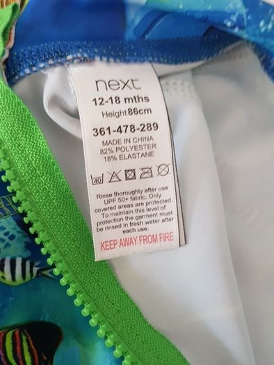 Next swimsuit 12-18 UPF 50+ fabric