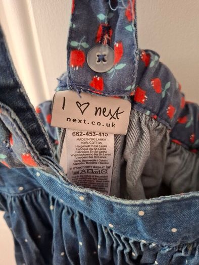 Next denim dungaree skirt