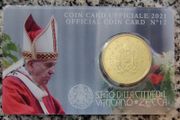 Vatican 0.5 Euro Base Metals Brilliant Uncirculated Coin 2021 - Vatican 50 Eurocent - Vatican Coin Card
