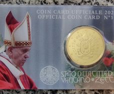 Vatican 0.5 Euro Base Metals Brilliant Uncirculated Coin 2021 - Vatican 50 Eurocent - Vatican Coin Card