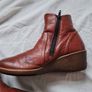 ecco  brown leather boots Size 4 eu 37 zip up in excellent condition Image 7