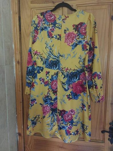 Mustard floral mini dress (free postage)