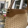 Viyella leather and canvas hand bag Image 4