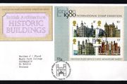 1978 Great Britain London 1980 International Stamp Exhibition Miniature Sheet on British Architecture: Historic Buildings  Commemorative Stamps Addressed First Day Cover (FDC).