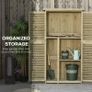 87 x 47 x 160cm Wooden Garden Storage Shed, Sheds & Outdoor Storage with Asphalt Roof & 2 Large Wood Doors with Lock, Sand Brown Image 3