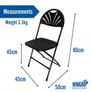 Fan Back Black Folding Chair Image 3