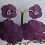 Aubergine & Gold Double Drop Primrose Earrings Image 3