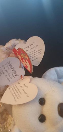 Collection of White & Grey Beanie Bears
