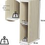 Iris Ohyama, Bookcase/2-Tier Cabinet Shelf/Side furniture/Space Saving Shelf, Modular,Adjustable shelf height 3.2 cm, Office, Living Room - Space Saving Shelf - UB-6015 - Light Brown Image 3