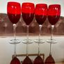 Vintage Italian Hand Blown Ruby Red Wine or Water Goblets 23 cm Tall Image 2