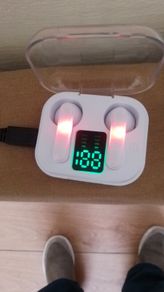 New Bluetooth headphones can be seen charging