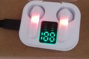New Bluetooth headphones can be seen charging