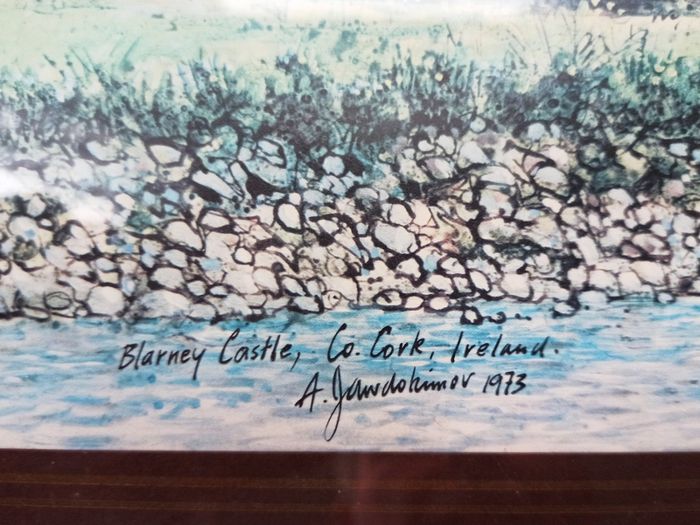 Nice Blarney Castle print in a wooden glazed frame by Paramount Fine Arts, Portadown 34.5 x 42cm