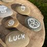Decorative 12 Collectible Rock Art Set. Engraved and Hand Painted Irish Symbols Image 5