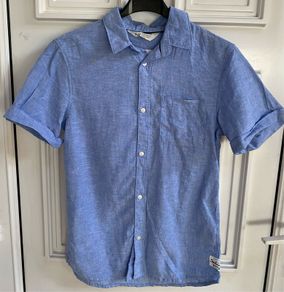 Boys Linen Blue Shirt