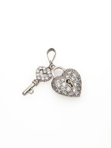 925 Vintage Heart Lock & Key Sterling Silver Charm Pendant